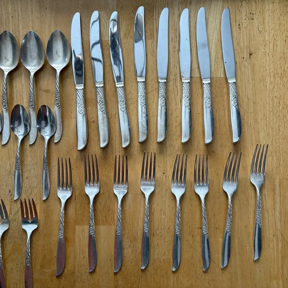 Wm Rogers Oneida Wildwood‎ I Always Silver Plate 8 Place Setting 40 Pieces 1958